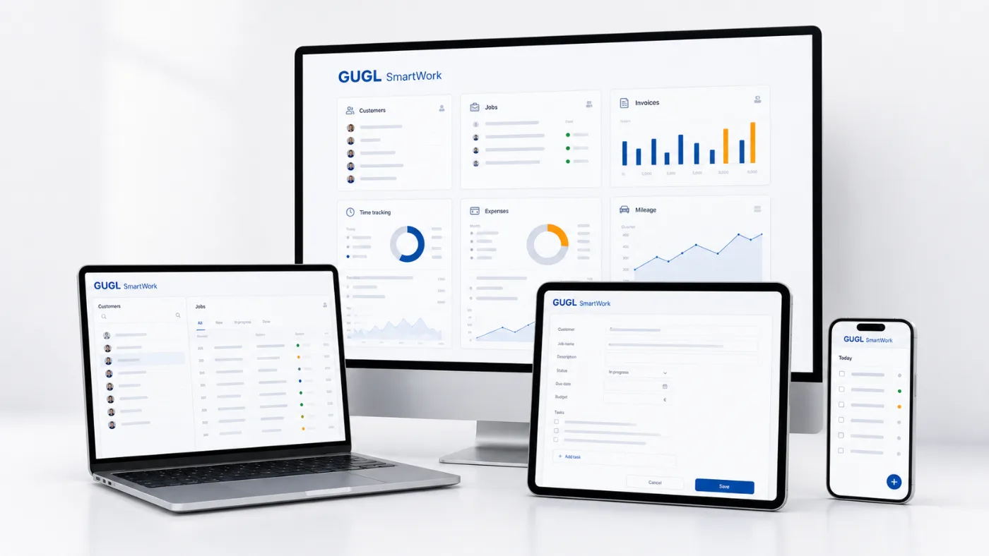 GUGL SmartWork auf Desktop, Notebook, Tablet und Smartphone